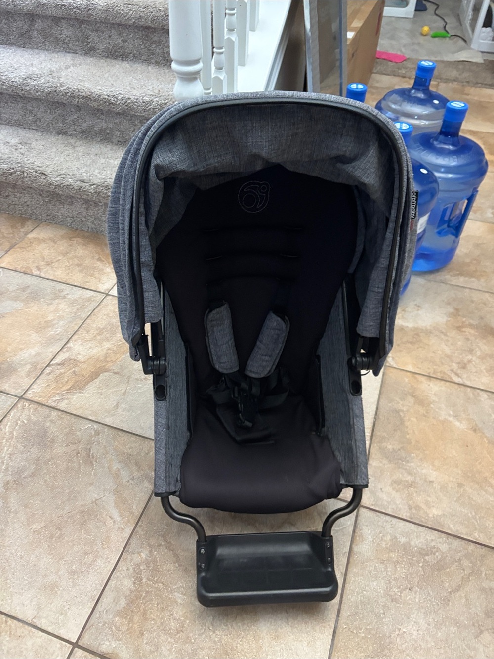 Orbit Grey and Black toddler  Stroller Seat with Canopy